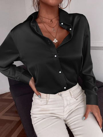 Button Up Solid Tunic Blouse Button Up Solid Tunic Blouse