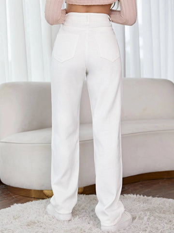 High Waisted Straight Leg Jeans High Waisted Straight Leg Jeans