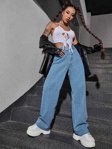 Fire Print Raw Hem Straight Leg Jeans Fire Print Raw Hem Straight Leg Jeans