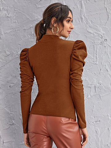 Mock-neck Gigot Sleeve Top Mock-neck Gigot Sleeve Top
