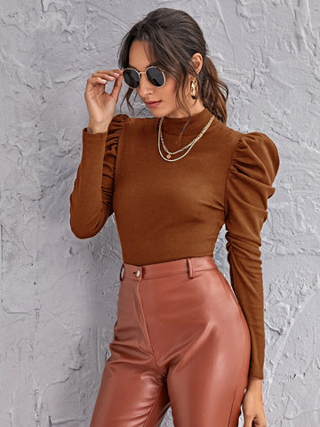 Mock-neck Gigot Sleeve Top Mock-neck Gigot Sleeve Top