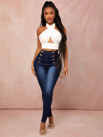 SXY Double Breasted Skinny Jeans SXY Double Breasted Skinny Jeans