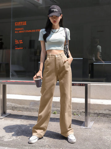 DAZY Solid High Waisted Boyfriend Jeans DAZY Solid High Waisted Boyfriend Jeans