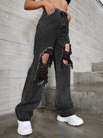 High Waisted Ripped Jeans High Waisted Ripped Jeans