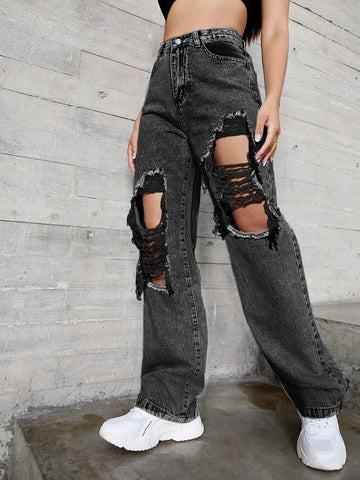 High Waisted Ripped Jeans High Waisted Ripped Jeans