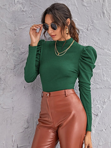 Mock-neck Gigot Sleeve Top Mock-neck Gigot Sleeve Top