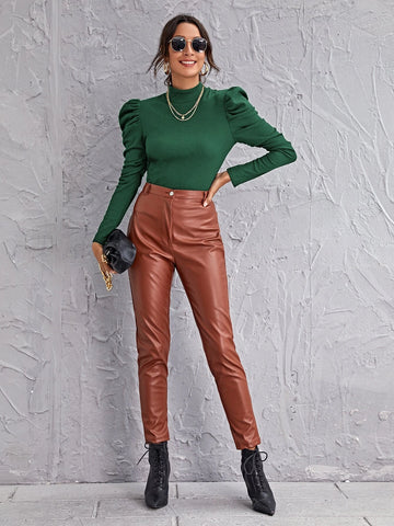 Mock-neck Gigot Sleeve Top Mock-neck Gigot Sleeve Top