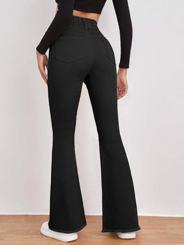 High Waisted Zip Fly Flare Leg Jeans High Waisted Zip Fly Flare Leg Jeans