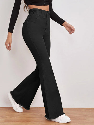 High Waisted Zip Fly Flare Leg Jeans High Waisted Zip Fly Flare Leg Jeans