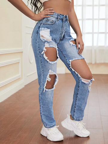 SXY High Waist Ripped Jeans SXY High Waist Ripped Jeans