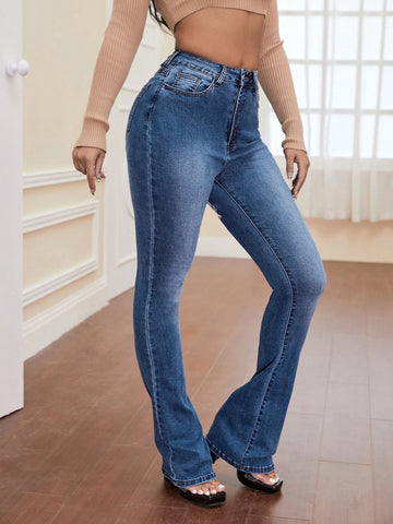 Bleach Wash Flare Leg Jeans Bleach Wash Flare Leg Jeans