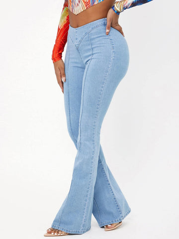 SXY Solid Flare Leg Jeans SXY Solid Flare Leg Jeans