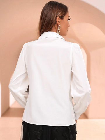 Solid Puff Sleeve Shirt Solid Puff Sleeve Shirt