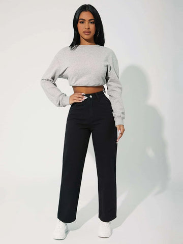High Waist Straight Leg Jeans High Waist Straight Leg Jeans