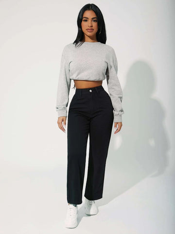 High Waist Straight Leg Jeans High Waist Straight Leg Jeans