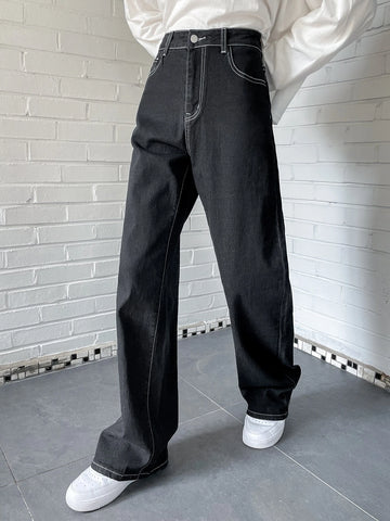 DAZY High Waist Topstitching Wide Leg Jeans DAZY High Waist Topstitching Wide Leg Jeans