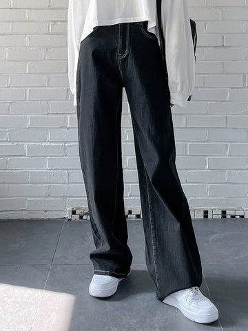 DAZY High Waist Topstitching Wide Leg Jeans DAZY High Waist Topstitching Wide Leg Jeans