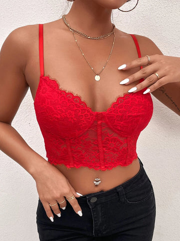 Lace Bustier Crop Cami Top Lace Bustier Crop Cami Top