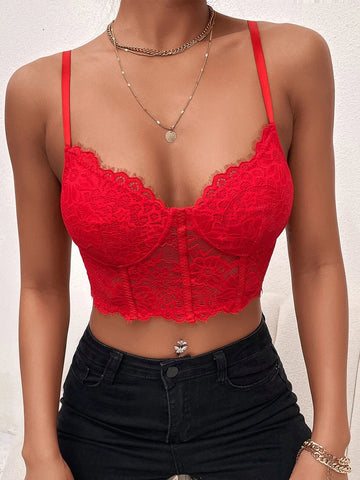 Lace Bustier Crop Cami Top Lace Bustier Crop Cami Top