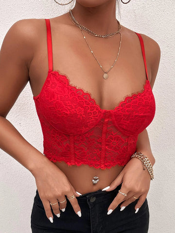Lace Bustier Crop Cami Top Lace Bustier Crop Cami Top