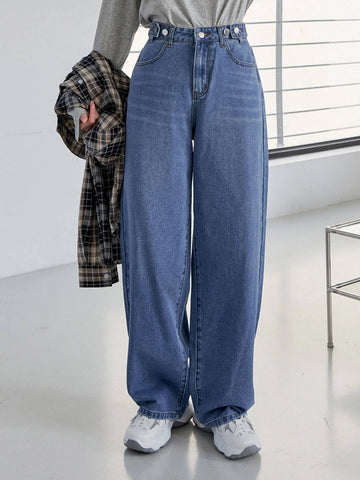 DAZY High Waist Bleach Wash Wide Leg Jeans DAZY High Waist Bleach Wash Wide Leg Jeans