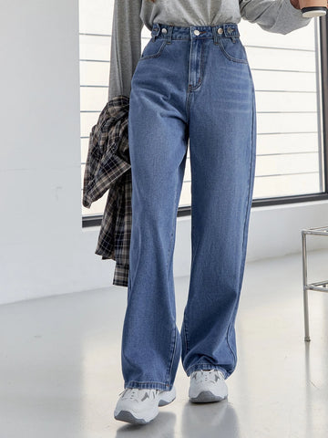 DAZY High Waist Bleach Wash Wide Leg Jeans DAZY High Waist Bleach Wash Wide Leg Jeans