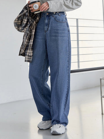 DAZY High Waist Bleach Wash Wide Leg Jeans DAZY High Waist Bleach Wash Wide Leg Jeans