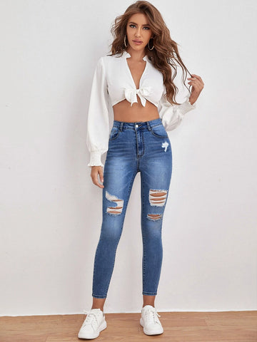 High Waisted Ripped Skinny Jeans High Waisted Ripped Skinny Jeans