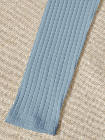 Lace Trim Bow Front Rib-knit Tee Lace Trim Bow Front Rib-knit Tee