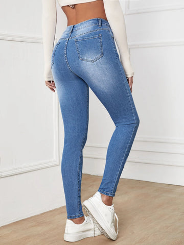 High Waisted Zip Up Skinny Jeans High Waisted Zip Up Skinny Jeans