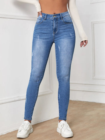 High Waisted Zip Up Skinny Jeans High Waisted Zip Up Skinny Jeans