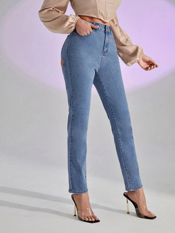 High Waist Cut Out Jeans High Waist Cut Out Jeans