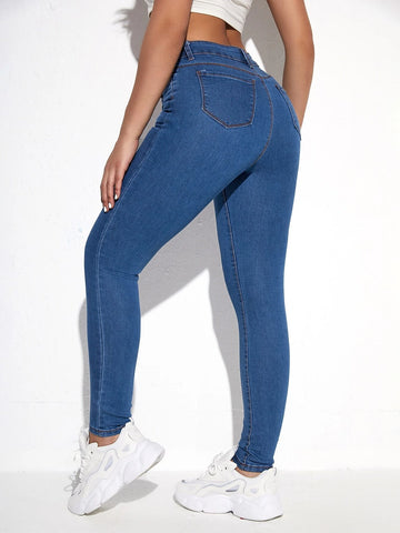 High Waist Skinny Cropped Jeans High Waist Skinny Cropped Jeans