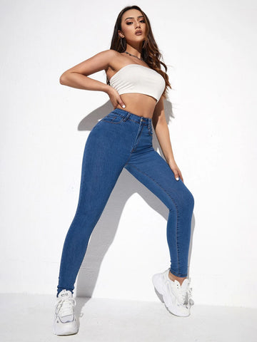 High Waist Skinny Cropped Jeans High Waist Skinny Cropped Jeans