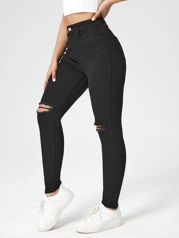 High Waist Ripped Skinny Jeans High Waist Ripped Skinny Jeans