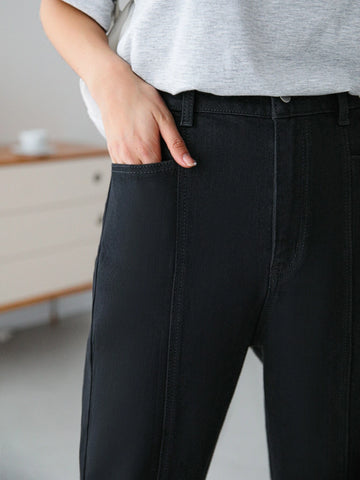 DAZY High Waist Solid Tapered Jeans DAZY High Waist Solid Tapered Jeans