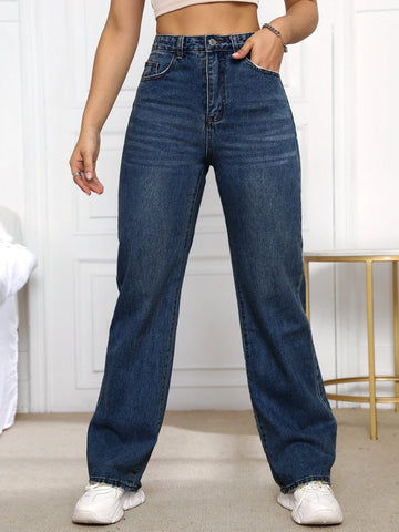 High Waist Solid Jeans High Waist Solid Jeans