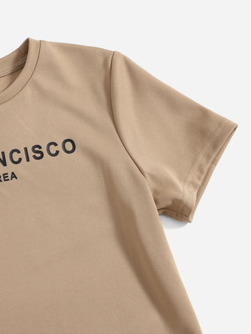 Boys Letter Graphic 2 Top & 1 Shorts & 1 Sweatpants Boys Letter Graphic 2 Top & 1 Shorts & 1 Sweatpants