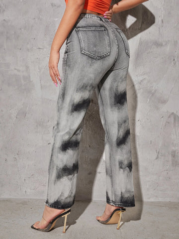 High Waist Straight Leg Jeans High Waist Straight Leg Jeans