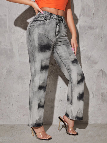 High Waist Straight Leg Jeans High Waist Straight Leg Jeans
