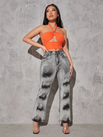High Waist Straight Leg Jeans High Waist Straight Leg Jeans