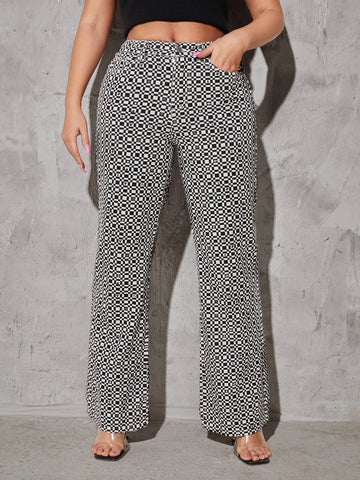 Geo Print Bootcut Jeans Geo Print Bootcut Jeans