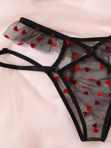 Heart Pattern Mesh Lingerie Set Heart Pattern Mesh Lingerie Set