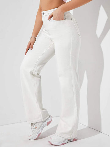 High Waist Solid Jeans High Waist Solid Jeans