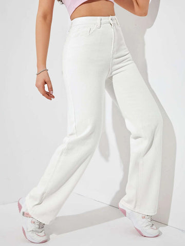 High Waist Solid Jeans High Waist Solid Jeans