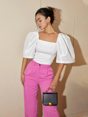Square Neck Puff Sleeve Blouse Square Neck Puff Sleeve Blouse