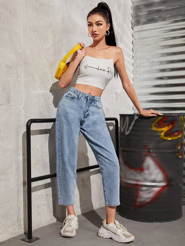 Washed Mom Fit Jeans Washed Mom Fit Jeans