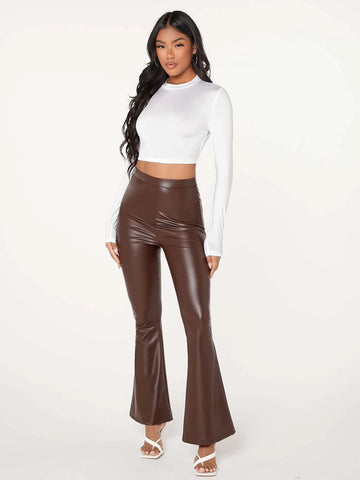 evolu Form-Fitting Mock Neck Crop Top evolu Form-Fitting Mock Neck Crop Top