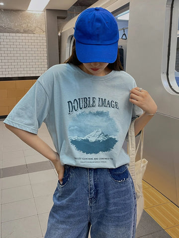 DAZY Letter Graphic Oversized Tee DAZY Letter Graphic Oversized Tee