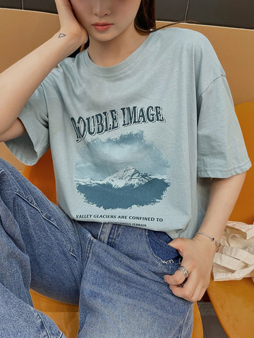 DAZY Letter Graphic Oversized Tee DAZY Letter Graphic Oversized Tee